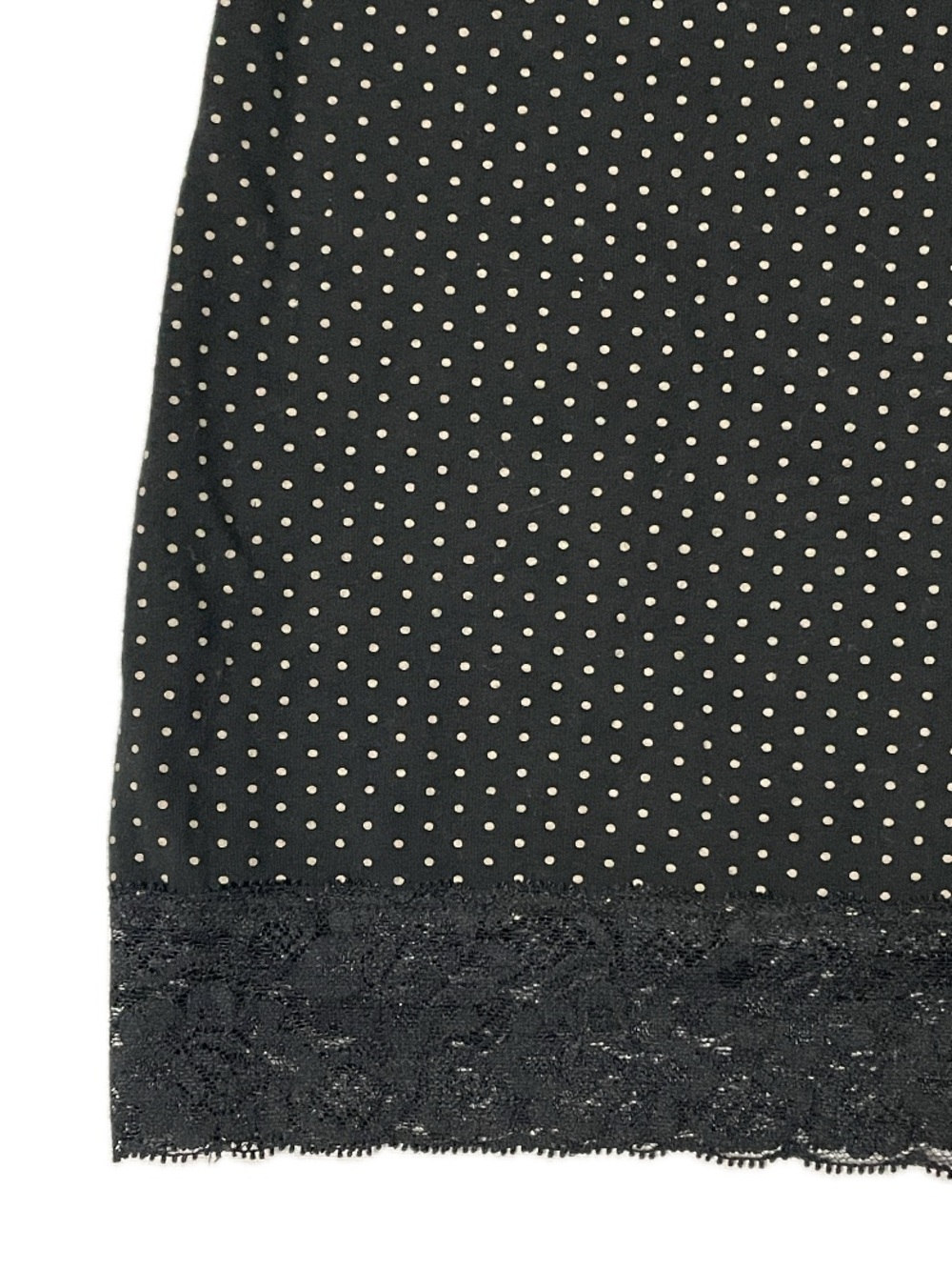 ✰ Seductions Black Tube Top with White Polka Dots and Lace Trim ✰ - Picture 4 of 6